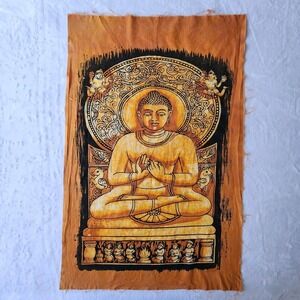 Buddha Batik Wall Hanging Buddhist Tapestry Meditation Poster Yoga Decor Indian